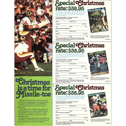 Mark Mosley Redskins Sports Illustrated Postal Mailing Cards 1984 Ad AF8-5