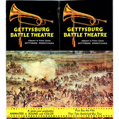 1970s Gettysburg Battle Theatre PA Fold Out Travel Brochure TF4-BB