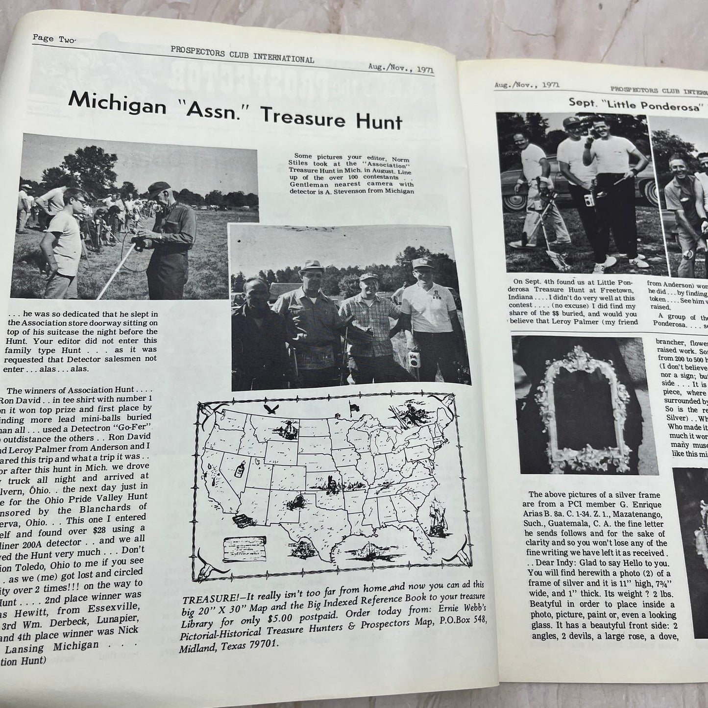 1971 Aug-Nov - The Prospector Newsletter - Coin Finders Metal Detectors M18