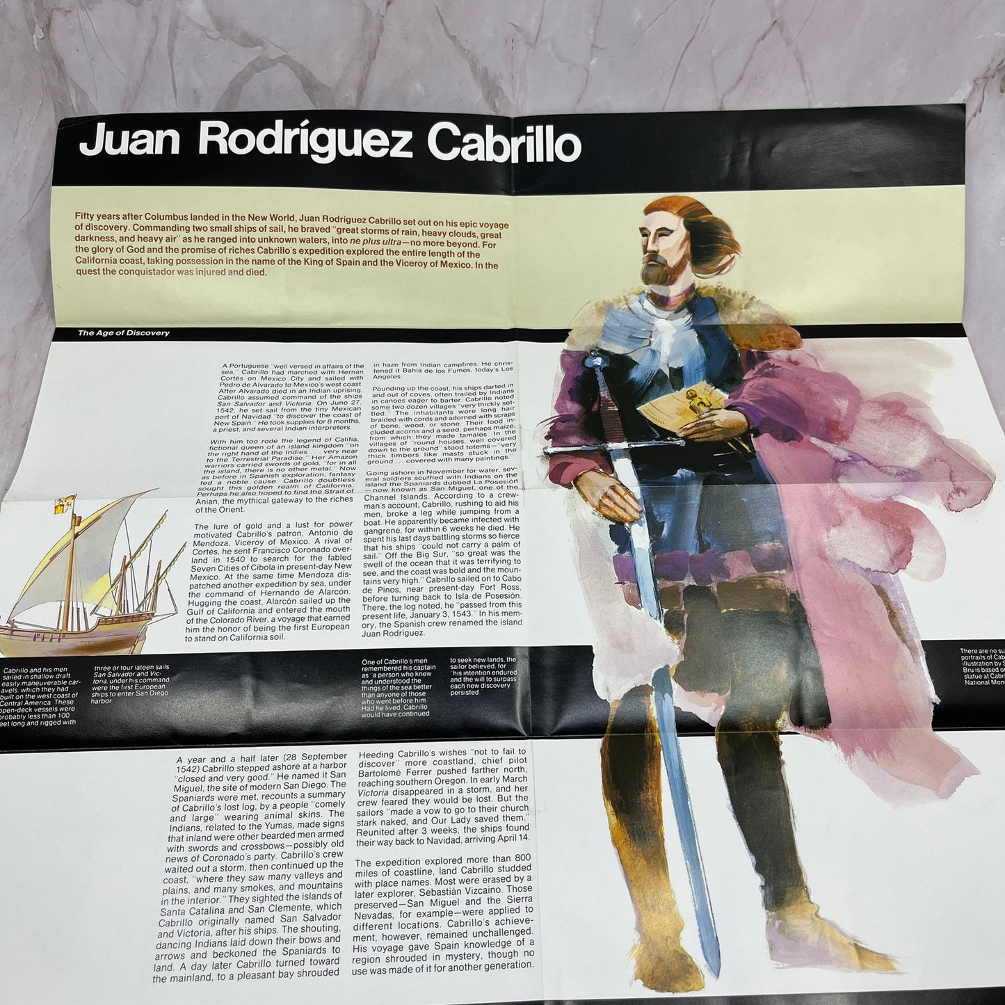 1985 Juan Rodriguez Cabrillo National Monument CA Fold Out Map TH9-TM2