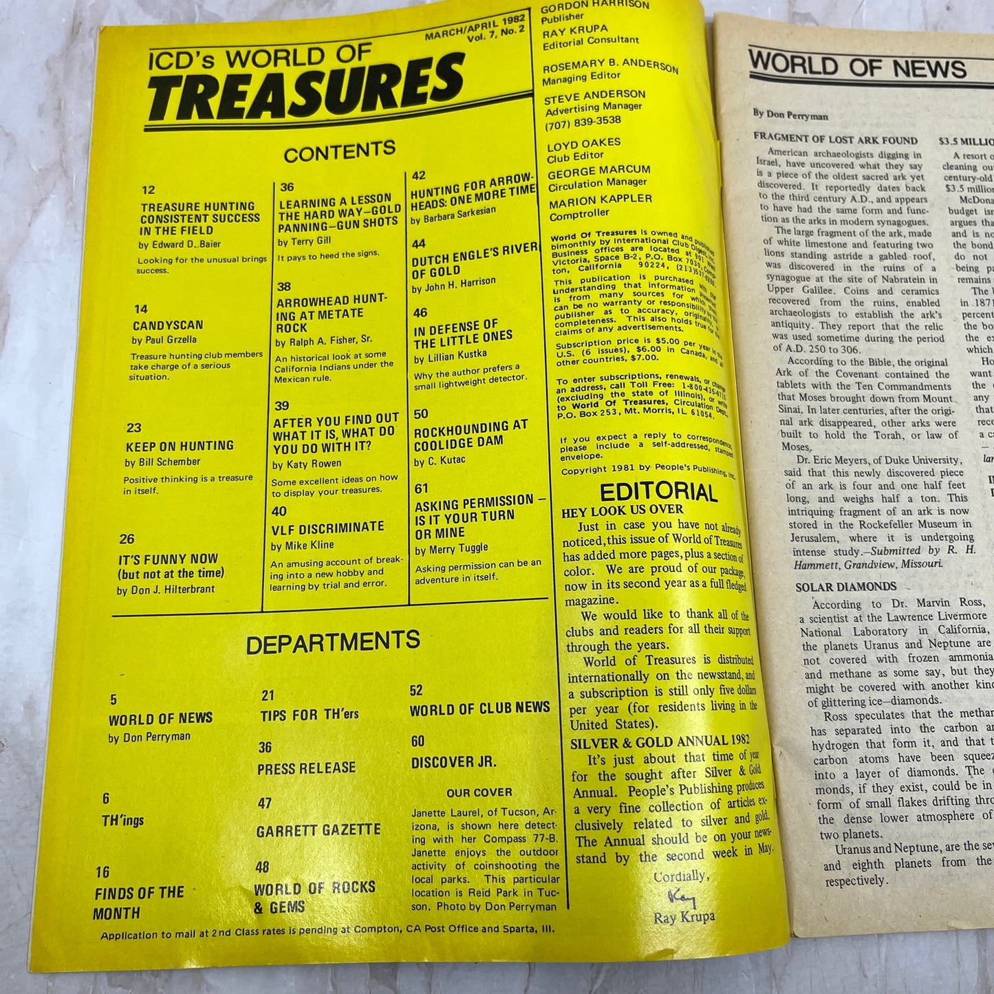 1982 April - ICD World of Treasures Magazine - Treasure Hunting Gold Rocks M16