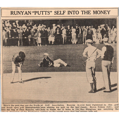 Paul Runyan Golf North South Open 1935 Minneapolis Journal Article AE7-N3