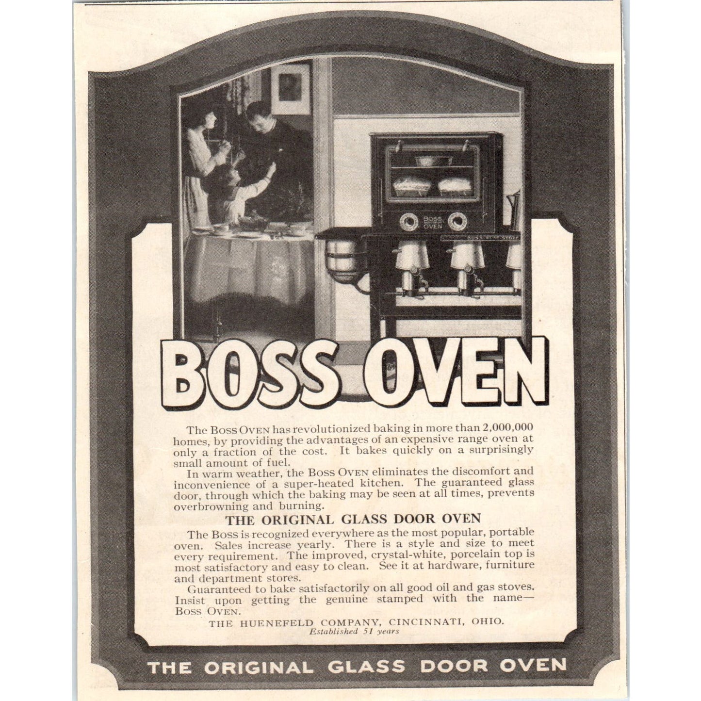 Boss Oven Glass Door Huenefeld Co Cincinnati OH 1924 Magazine Ad AF7-LJ1
