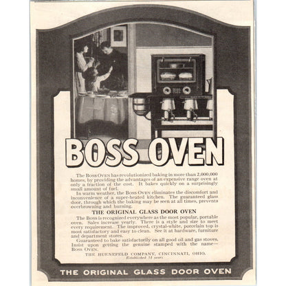 Boss Oven Glass Door Huenefeld Co Cincinnati OH 1924 Magazine Ad AF7-LJ1