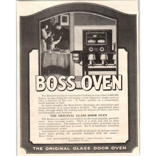 Boss Oven Glass Door Huenefeld Co Cincinnati OH 1924 Magazine Ad AF7-LJ1