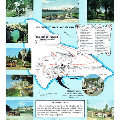 Vintage Mackinac Island Carriage Tours Inc. MI Brochure TF4-B3