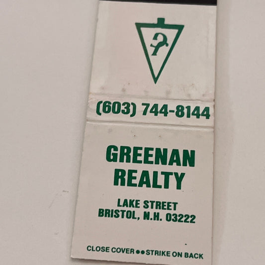 Greenan Realty Bristol NH Vintage Matchbook Cover TB6-MB2-2