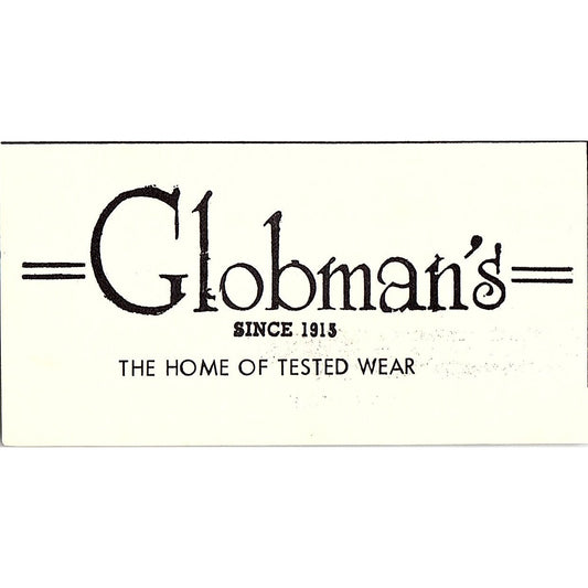 Globman's - The Home of Tested Wear Martinsville VA 1960s Ad AG2-M3