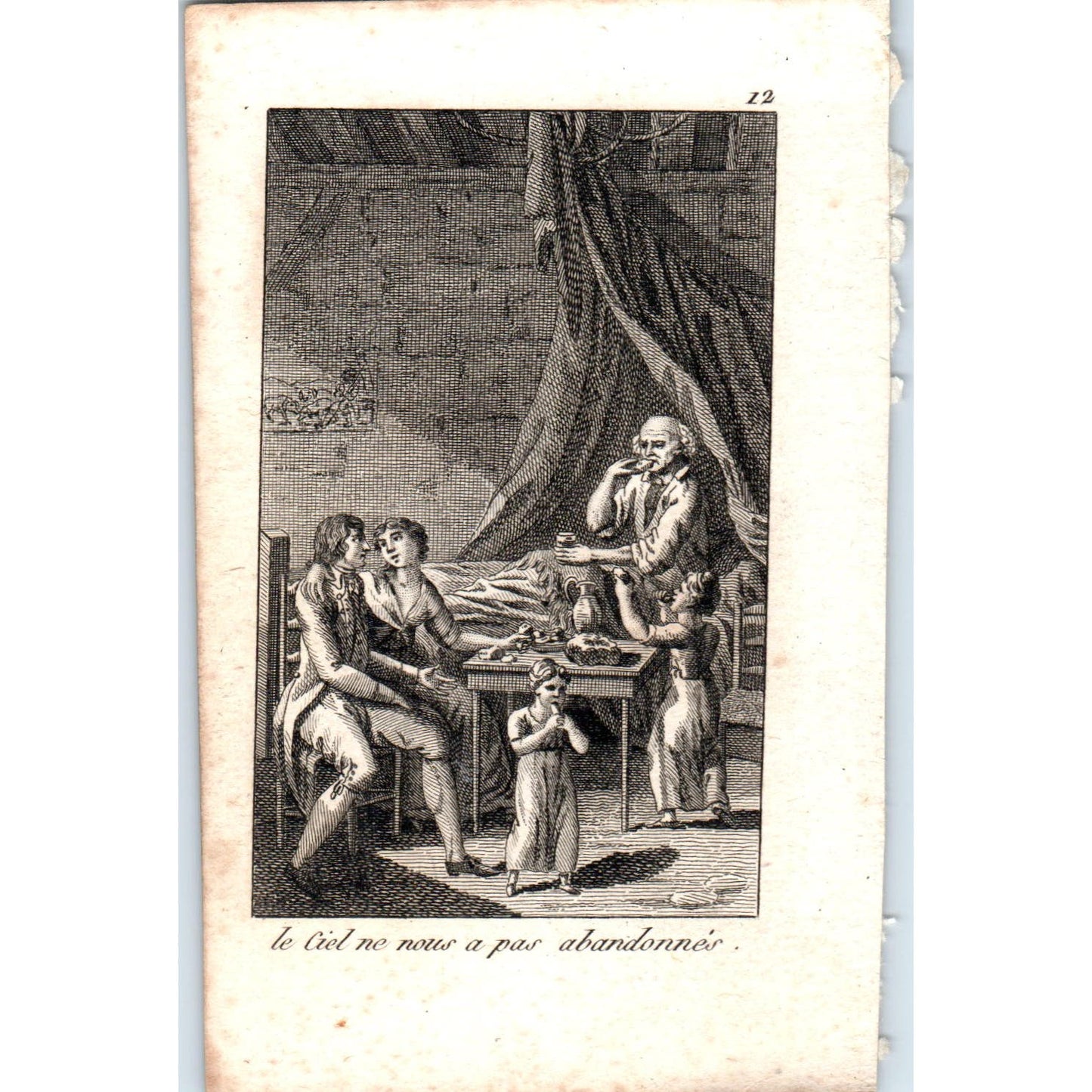 c1780 Original French Engraving Plate Heaven has not abandoned us. AE5-FE