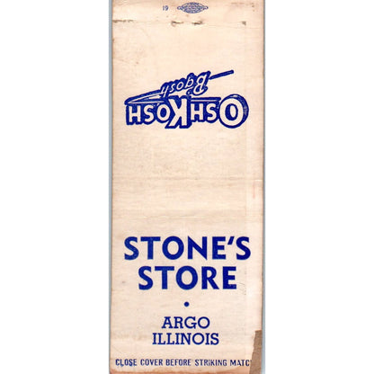 Stine's Store OshKosh Argo IL Vintage Matchbook Cover SD2-Y12