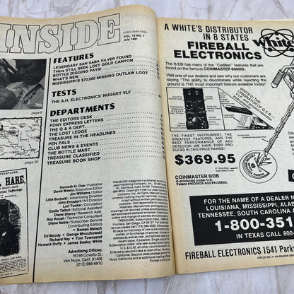 1981 July - Treasure Magazine - Treasure Hunting Metal Detecting Gold Coins M10