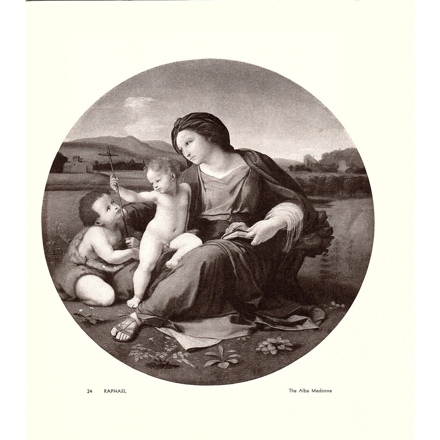 The Alba Madonna Bindo Altoviti Raphael Double Sided Lithograph Art Print 8x9 V4
