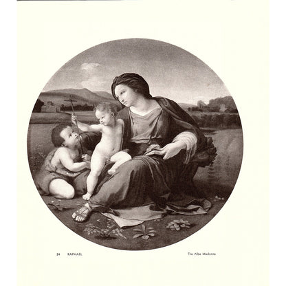 The Alba Madonna Bindo Altoviti Raphael Double Sided Lithograph Art Print 8x9 V4
