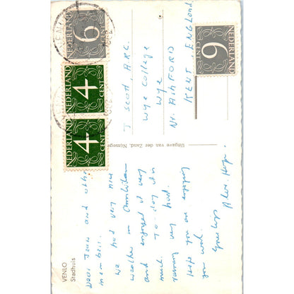 Venlo Stadhuis Netherlands Vintage Postcard PE6