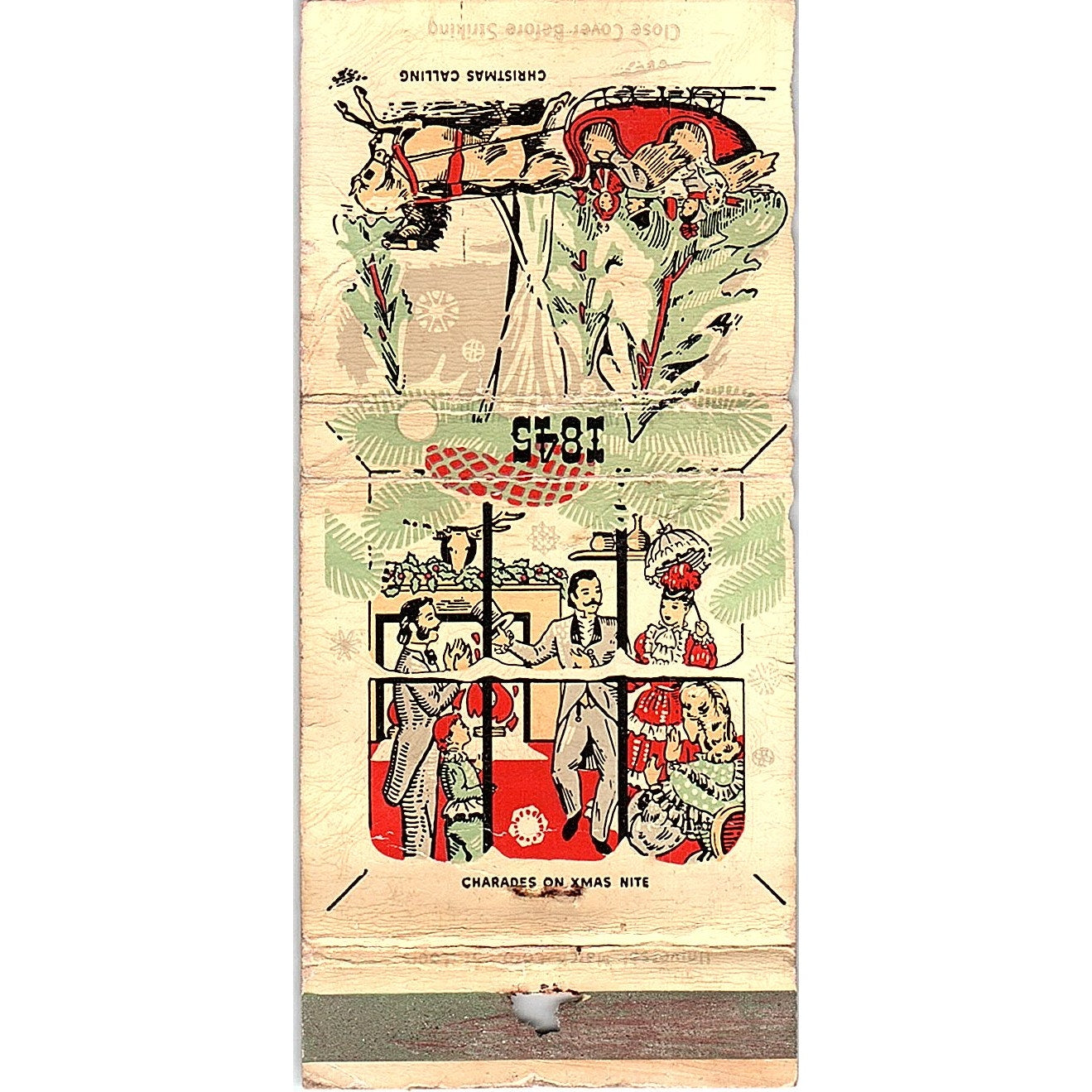 Charades on Christmas Night Gipson Lumber Vintage Matchbook Cover SC7-Y3