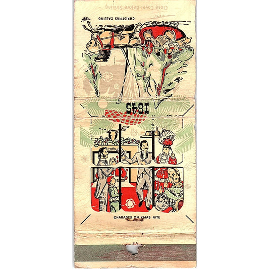 Charades on Christmas Night Gipson Lumber Vintage Matchbook Cover SC7-Y3