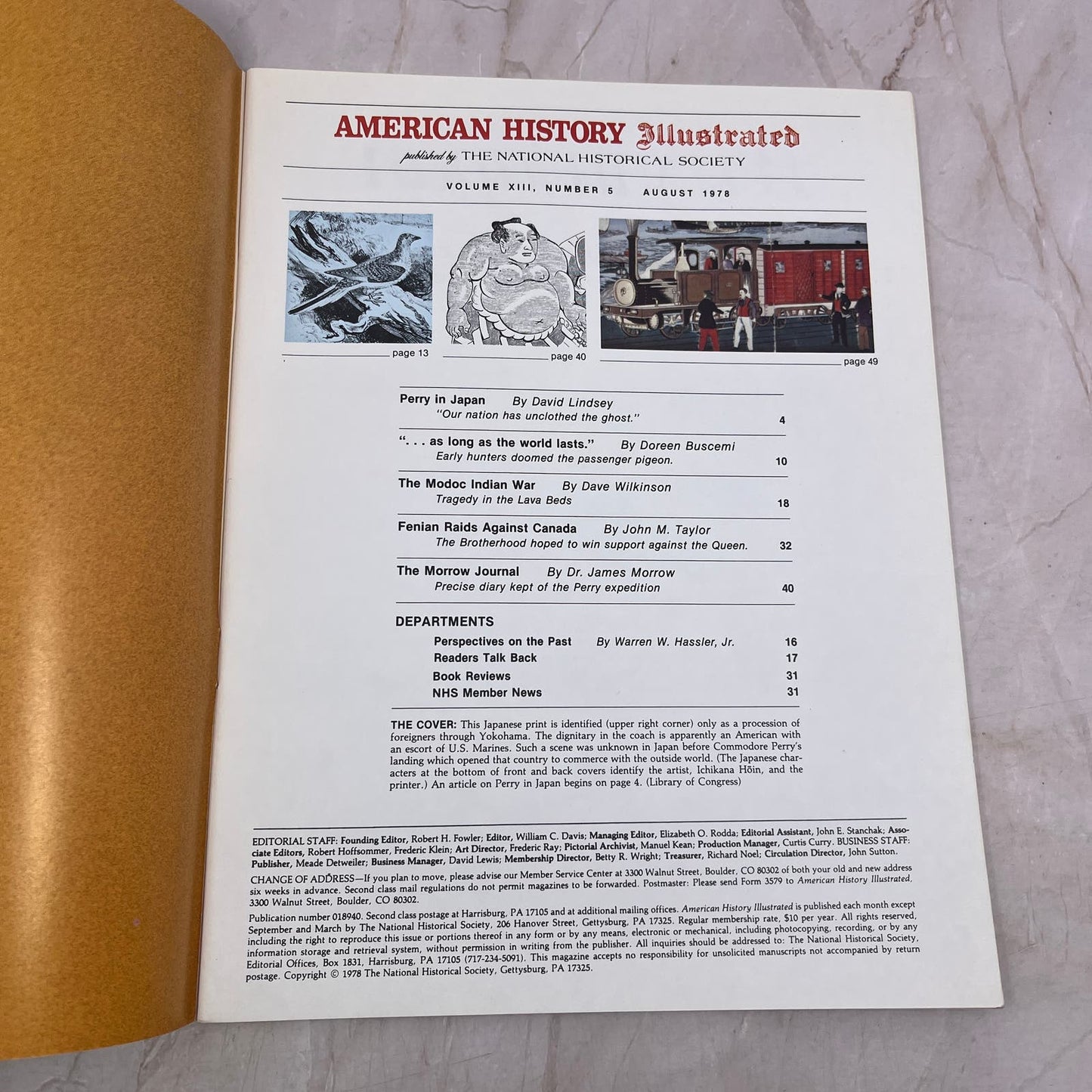 1978 Aug - American History Illustrated Magazine - Japanese Print Yokohama M21