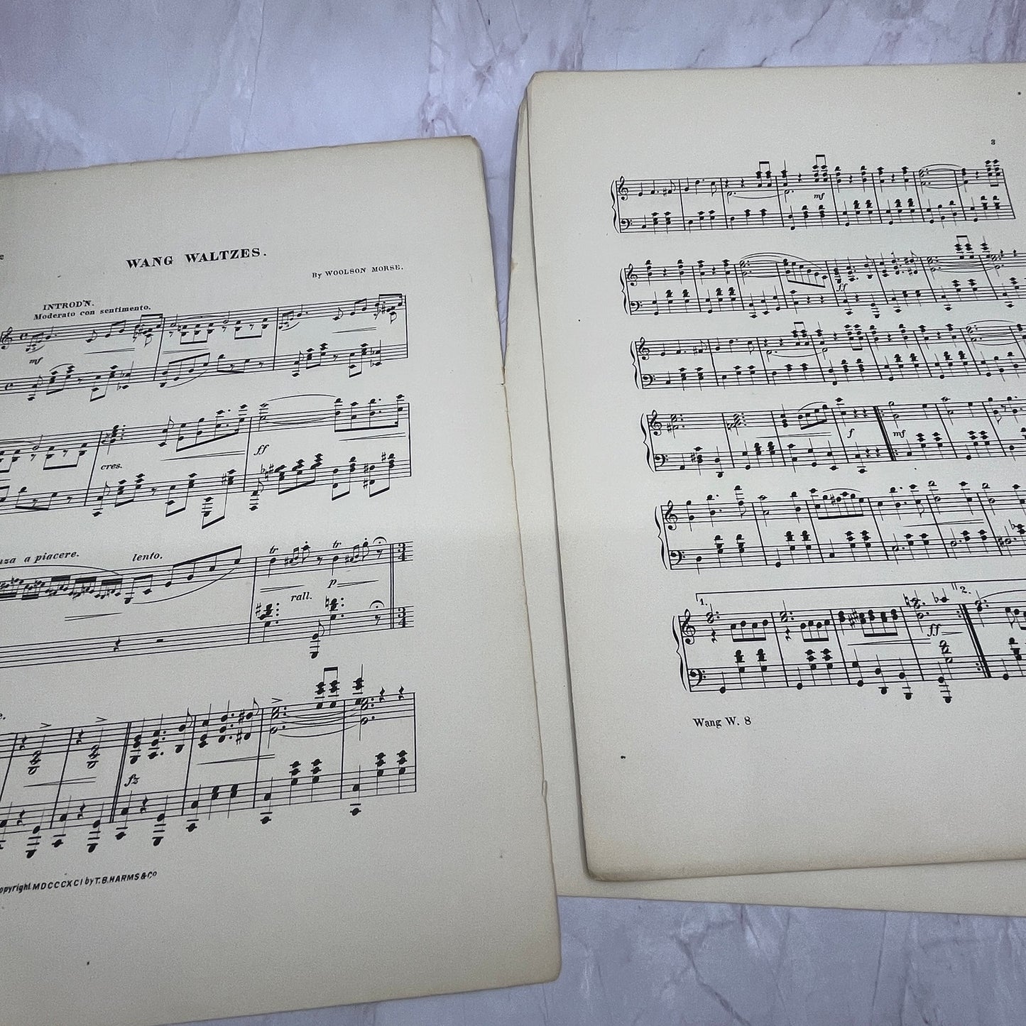 Selections from Wang Comic Opera Woolson Morse Goodwin 1891 Sheet Music V15