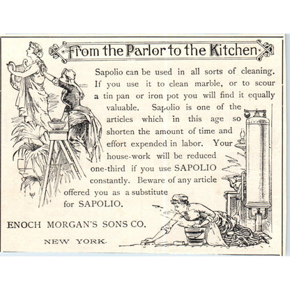 Sapolio Cleaning Enoch Morgan's Sons NY c1890 Victorian Ad AE8-CH1