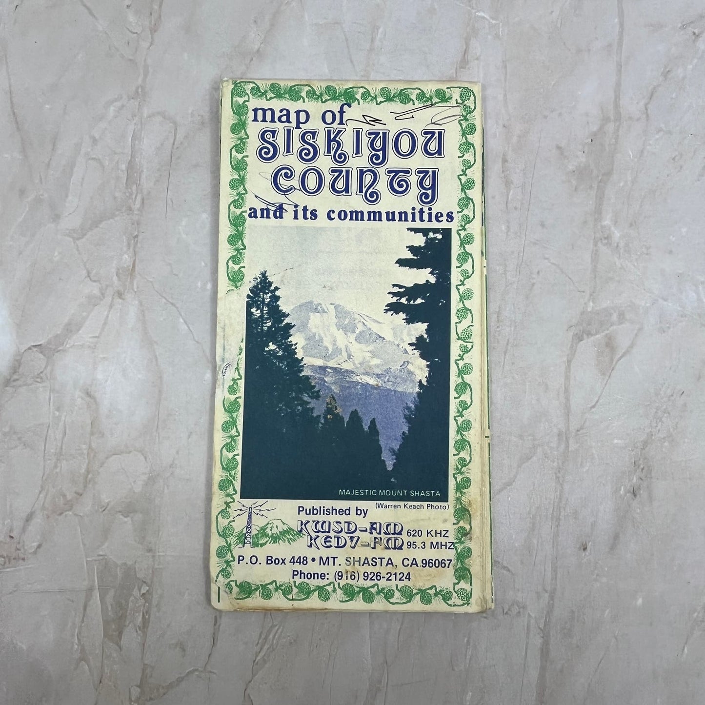 1979 Map of Siskiyou County California Mt. Shasta Fold Out TG9-E1