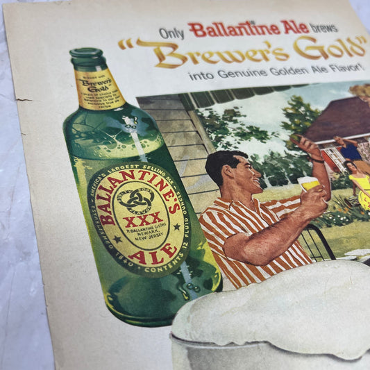 1957 Ballantine Light Ale Newark NJ 10x13 Magazine Advertisement FL6-7