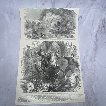 Return of Soldiers Captured at Bull Run Death of Gen Zollicoffer Engraving V14-6