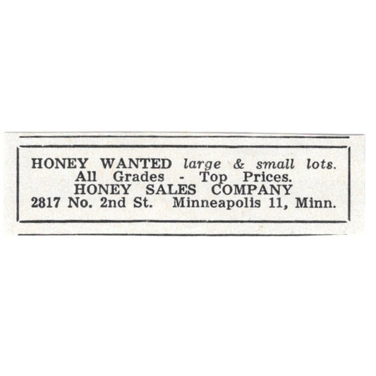 Honey Sales Company Minneapolis MN 1961 Magazine Ad AK6-S13