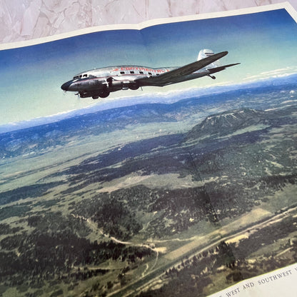 Continental Air Lines Douglas DC-3 Luxury Airliner Vintage Print 12x18 FL6-4