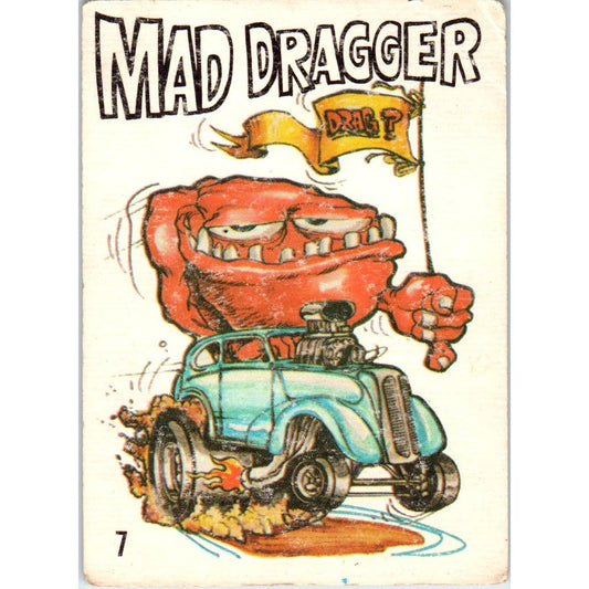 1969 Odd Rods #7 Mad Dragger Donruss Sticker Card AE5