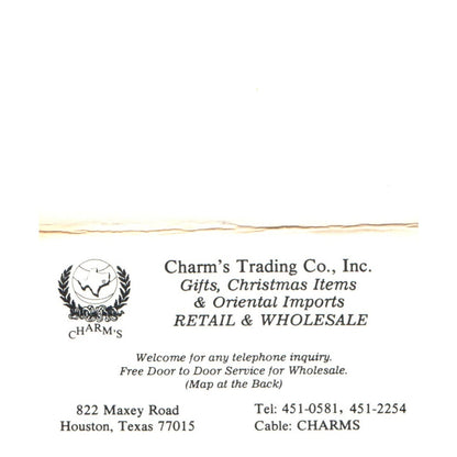 Vintage Charms Trading Co. Inc Gifts Christmas Houston TX Business Card SF3-B1