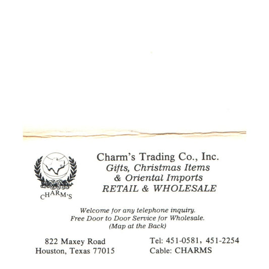 Vintage Charms Trading Co. Inc Gifts Christmas Houston TX Business Card SF3-B1