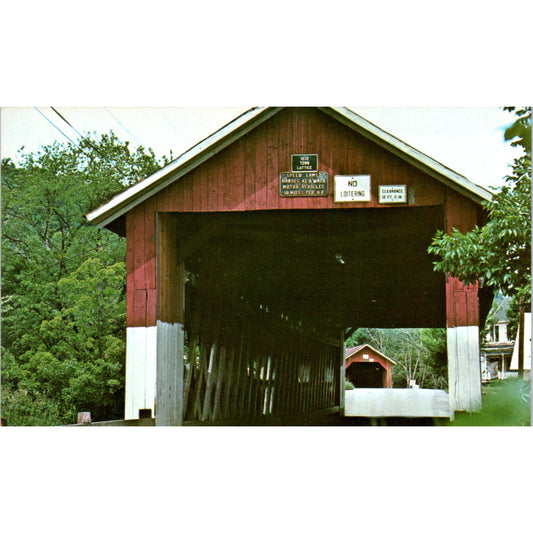 Northfield Twins Bridges Northfield VT Vintage Covered Bridge Postcard PC14