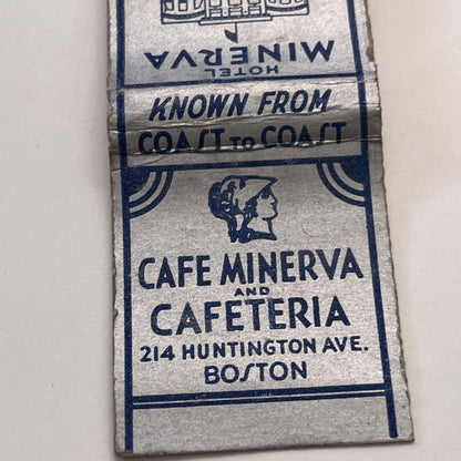 Cafe Minerva and Cafeteria Boston MA Vintage Matchbook Cover TB8-MB-15
