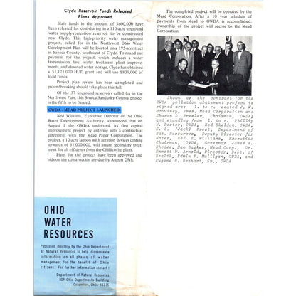 1969 July Ohio Water Resources Newsletter James A. Rhodes D23