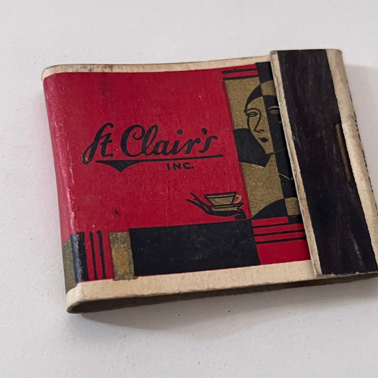 St. Clair's Inc Restaurants & Fine Candies Vintage Matchbook Cover TB8-MB-8