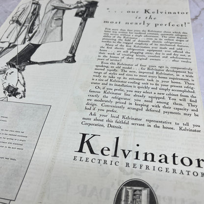 Kelvinator Electric Refrigerators 1928 Original Magazine Advertisement FL6-8