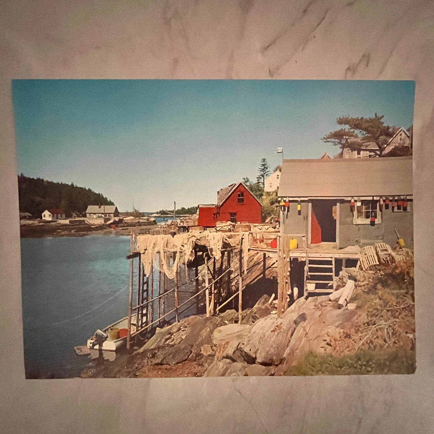 Maine Picturesque Fishing Village 12x16" Art Print FL1