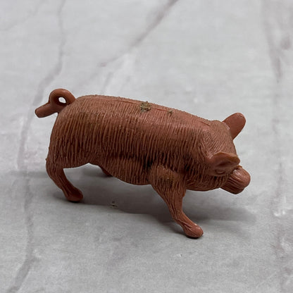 Vintage Miniature Plastic Pig Charm Figurine Hong Kong 1.5" SE2