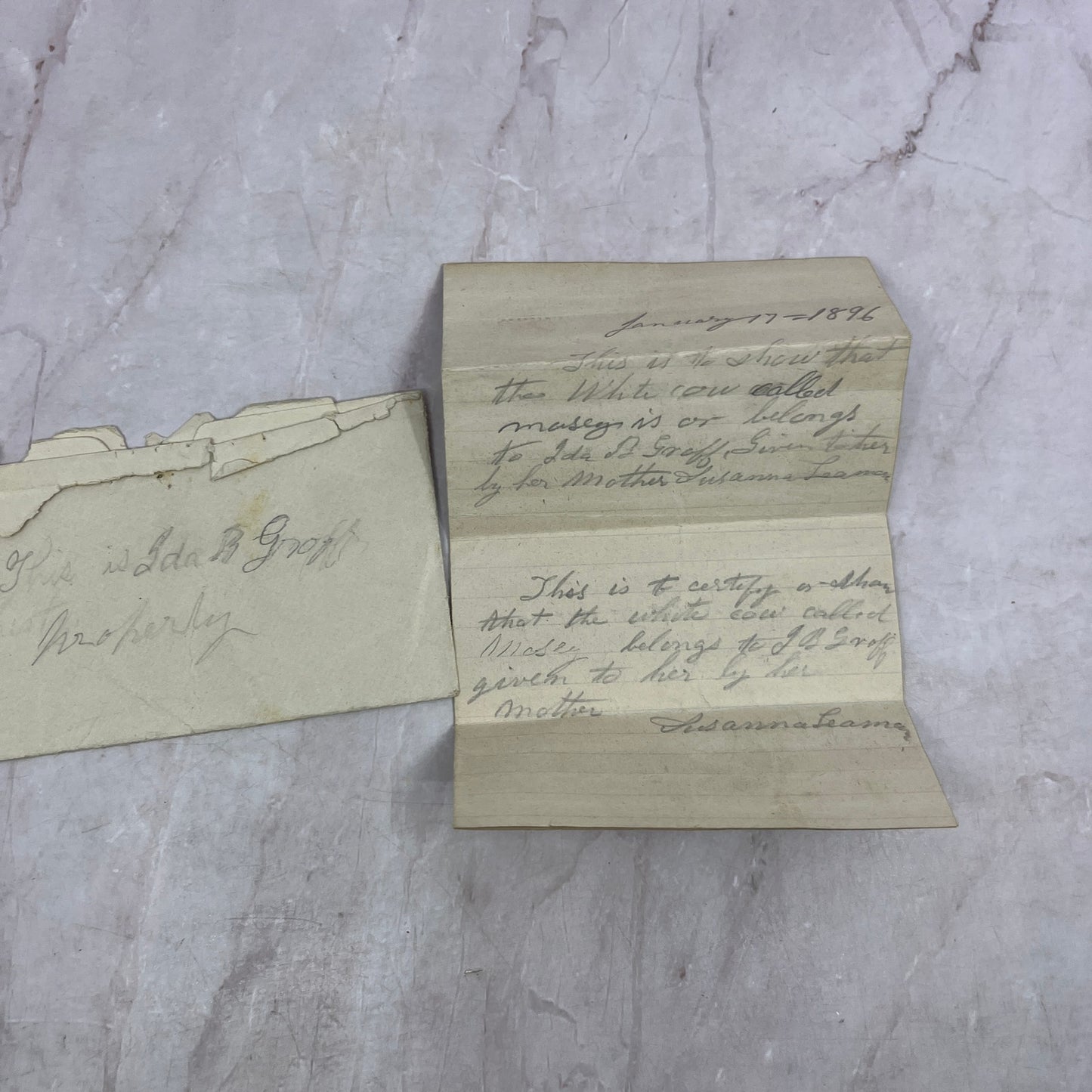 1896 Handwritten Letter Ida B. Groff Soudersburg PA Area TJ5-E2