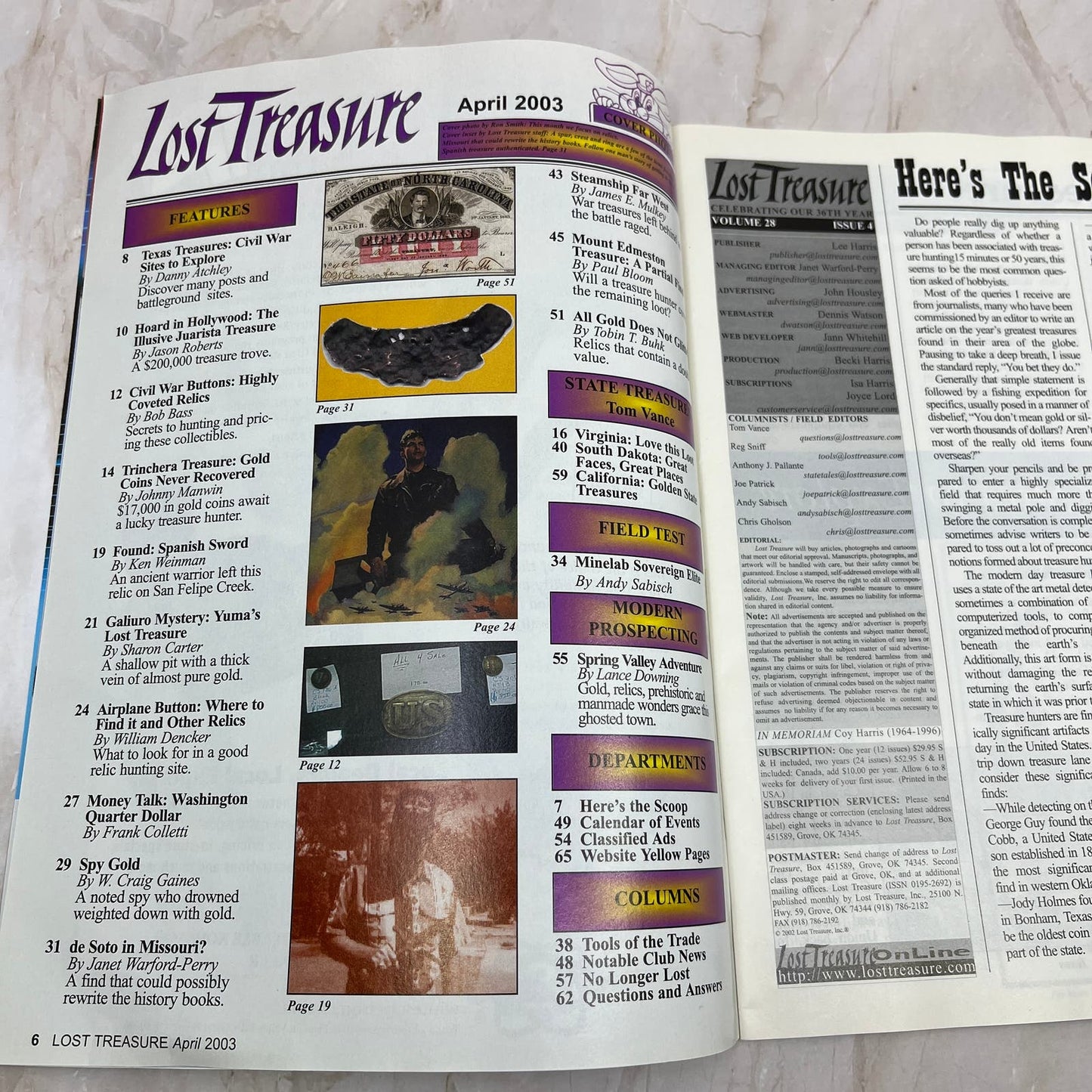 2003 April - Lost Treasure Magazine - Treasure Hunting Gold Prospecting M14