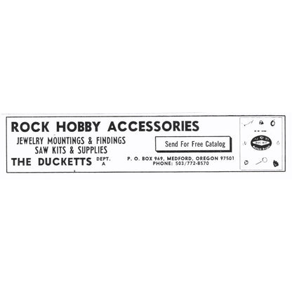 The Ducketts Rock Hobby Accessories Medford Oregon 1972 Ad AF8-M4