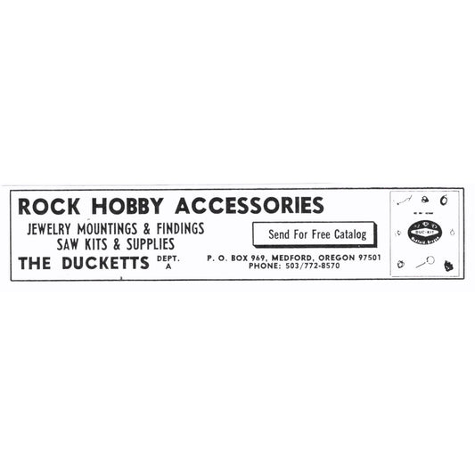 The Ducketts Rock Hobby Accessories Medford Oregon 1972 Ad AF8-M4