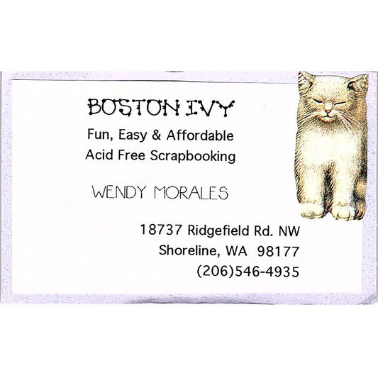 Boston Ivy Wendy Morales Shoreline WA Vintage Business Card TH2-B1