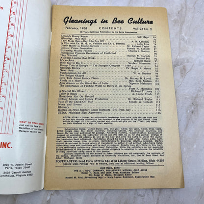 1968 Feb Gleanings in Bee Culture Magazine Bees Beekeeping Honey TD7