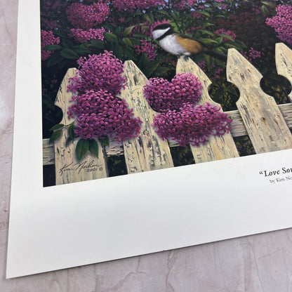 Love Song Kim Nolan Chickadee Bird Art Print 2001 11x13.5" FL6-11