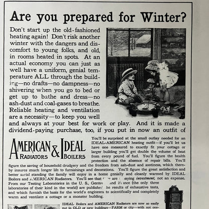 American & Ideal Radiators Boilers American Radiator Co Magazine Ad 10x14 V7