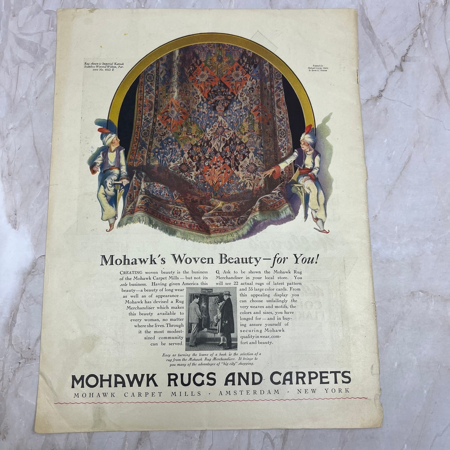 Mohawk Carpet Mills Amsterdam NY Woven Rugs 10x13 Magazine Advertisement FL6-7