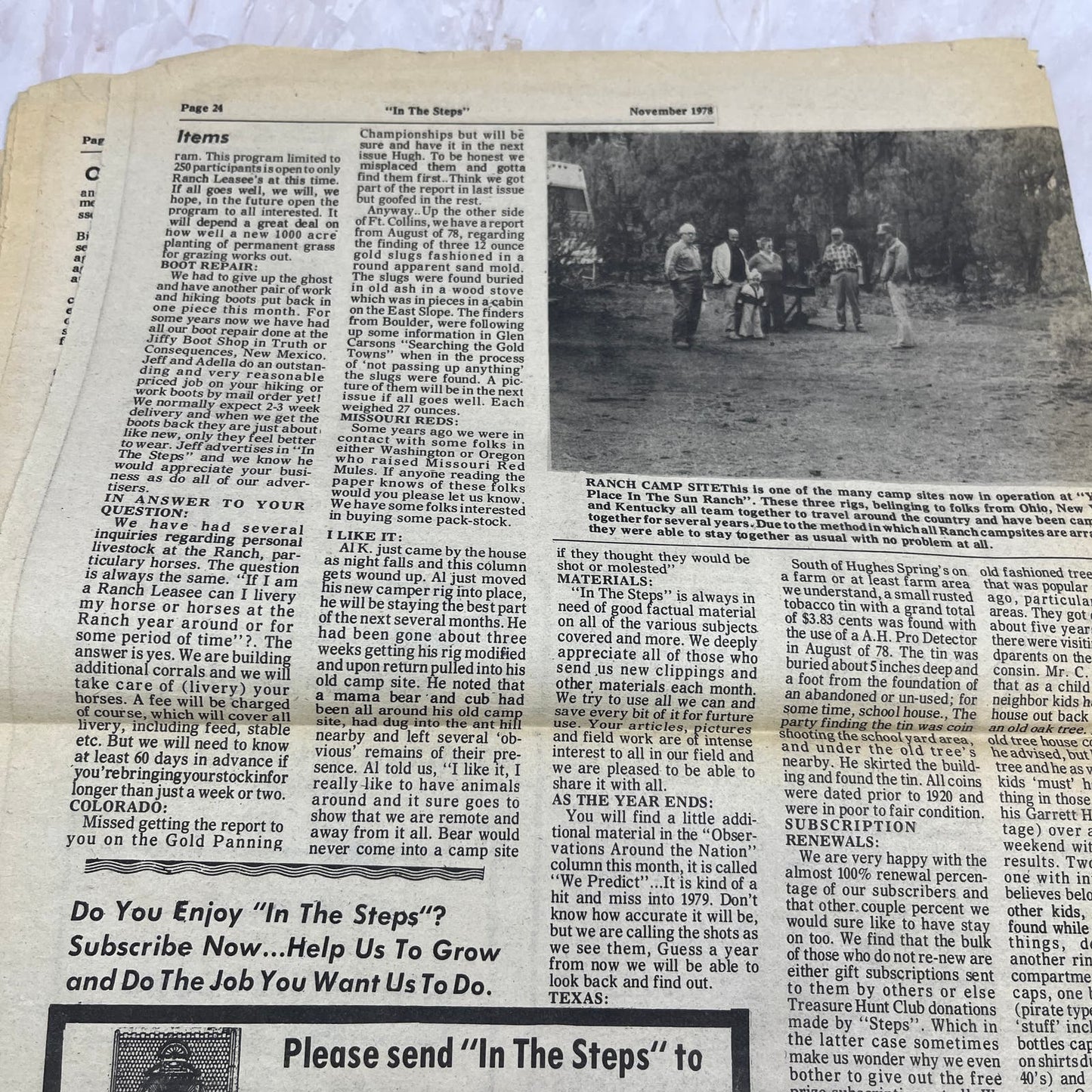 1978 Nov - In the Steps of the Treasure Hunter Newspaper - Mule Creek NM M11