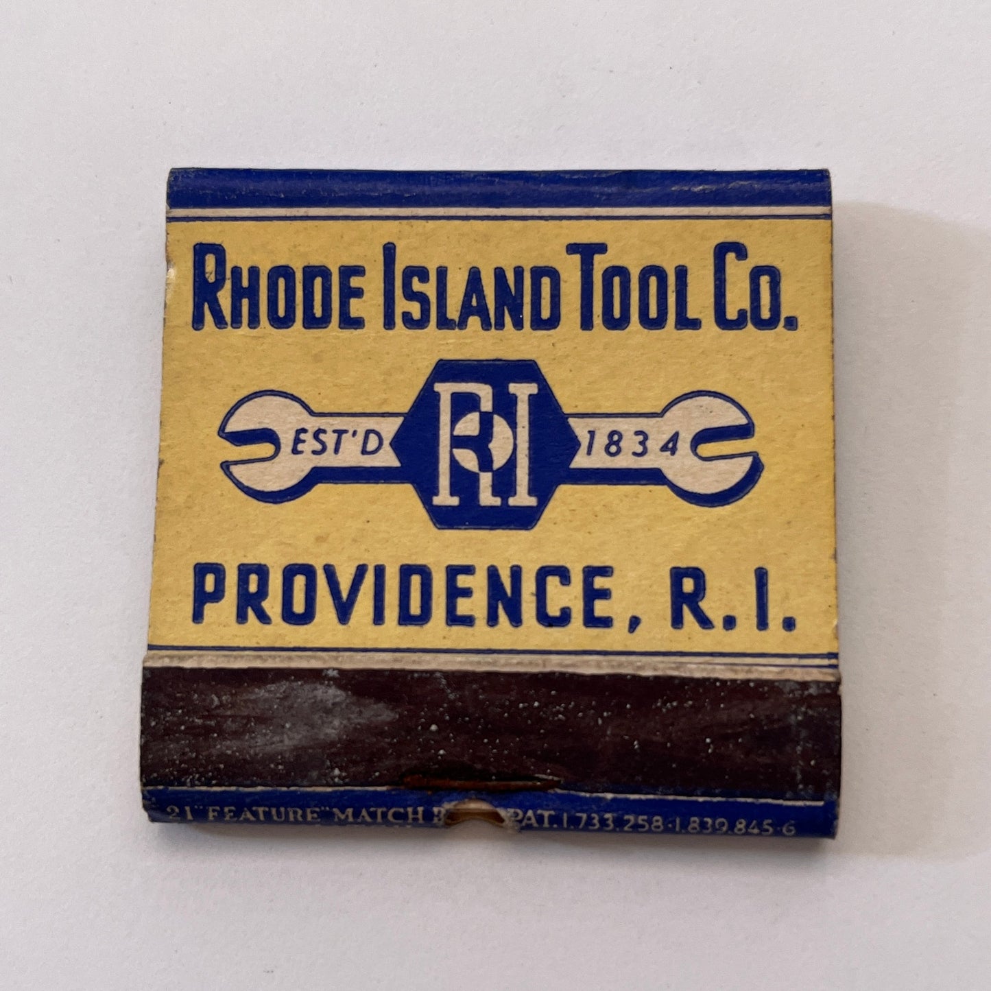 Rhode Island Tool Co Providence RI Vintage Matchbook Cover TB8-MB3-5