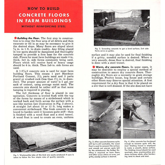 Concrete Floors in Farm Buildings Farmers Lumber Co Rhodes IA Brochure AG5-1